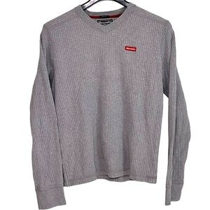 Abercrombie & Fitch Men's Long Sleeve Ribbed Grey T-Shirt Size S Muscle Fit